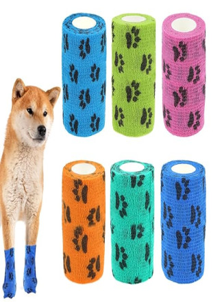 ( Pack of 2 ) Self Adhesive Bandage Wrap, Vet Wrap Cohesive Bandages for Dogs Horses Pet Animals